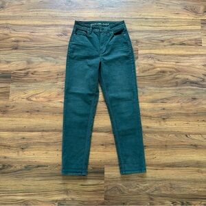 Green American Eagle Corduroy Mom Straight Jean